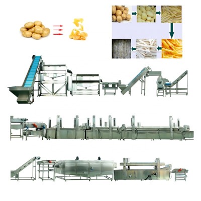 1000kgh Automatic potato frozen french fries production line potato french fries making machine